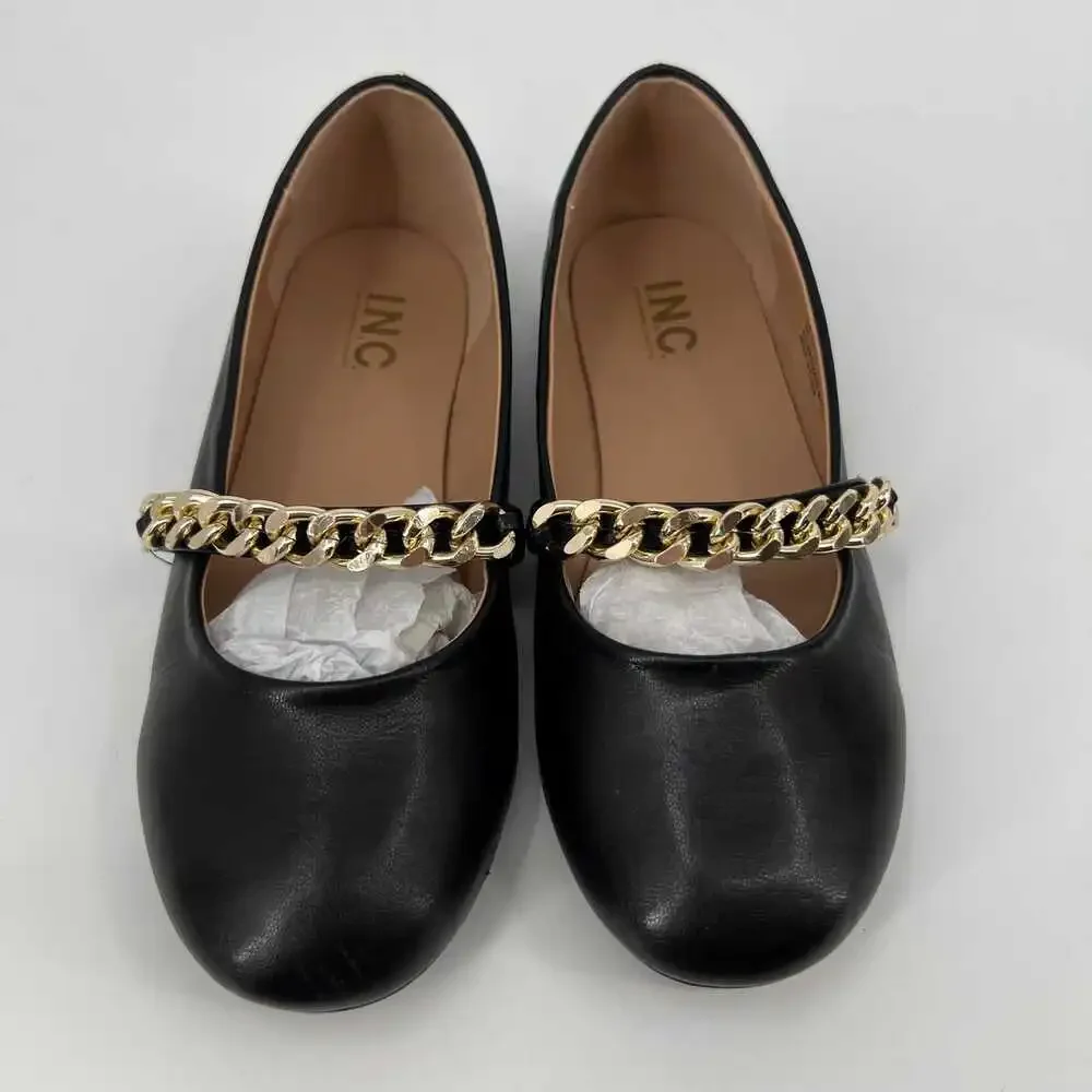 INC International Concepts Black Gold Ballet Flats | Size 3G
